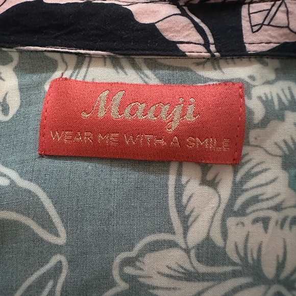 Maaji Floral Swim Coverup in Pink and Navy L - Picture 4 of 5